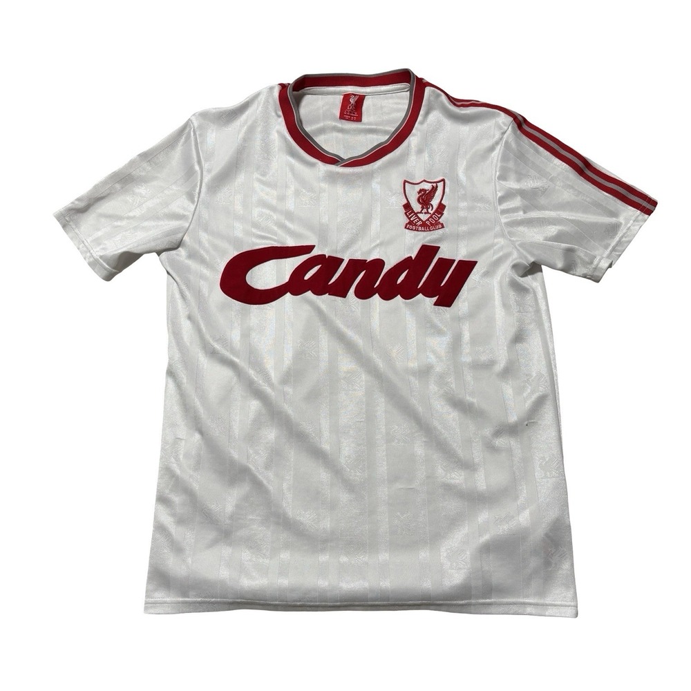 Liverpool FC LFC Retro Jersey Striped Candy Logo Size Small 19 x 26